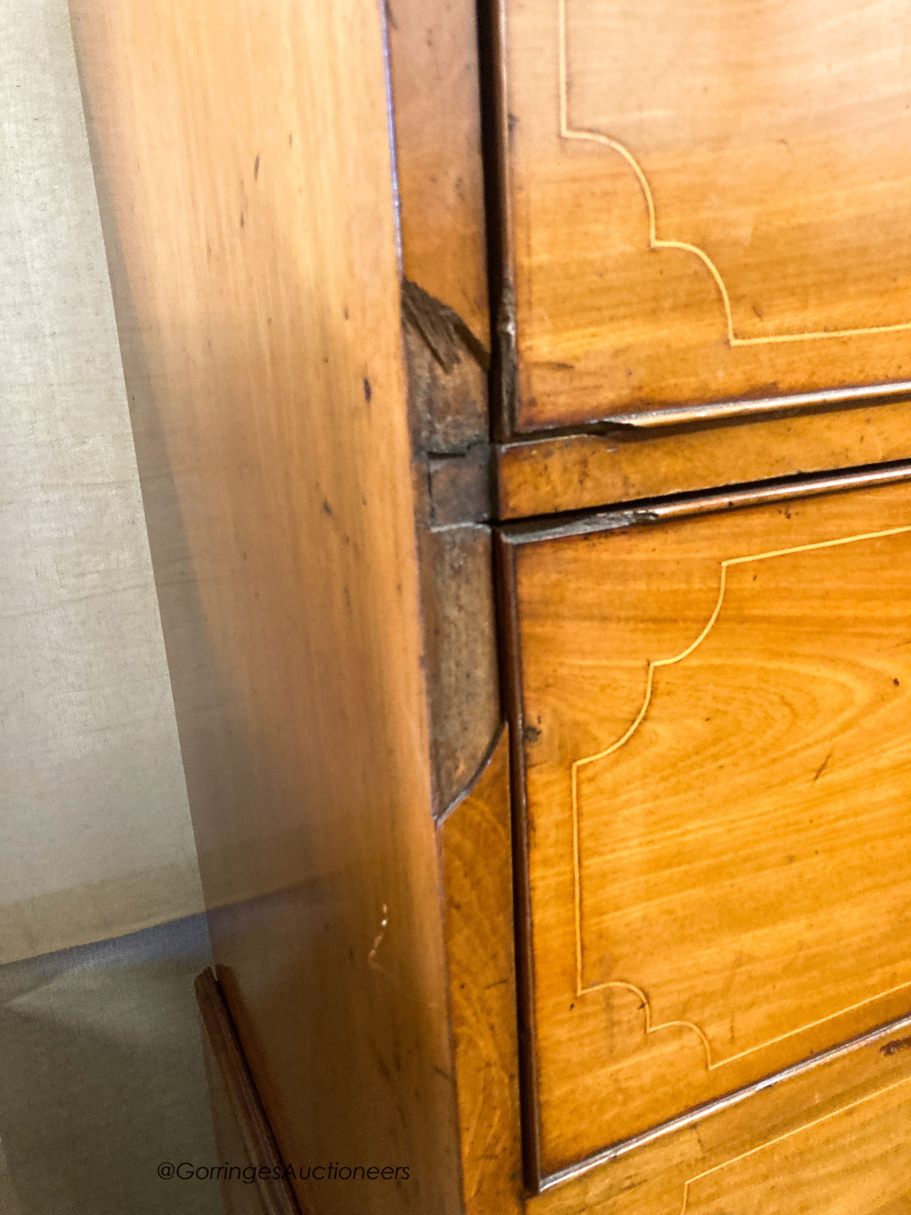 A George III mahogany chest on chest, W.114cm D.60cm H.185cm